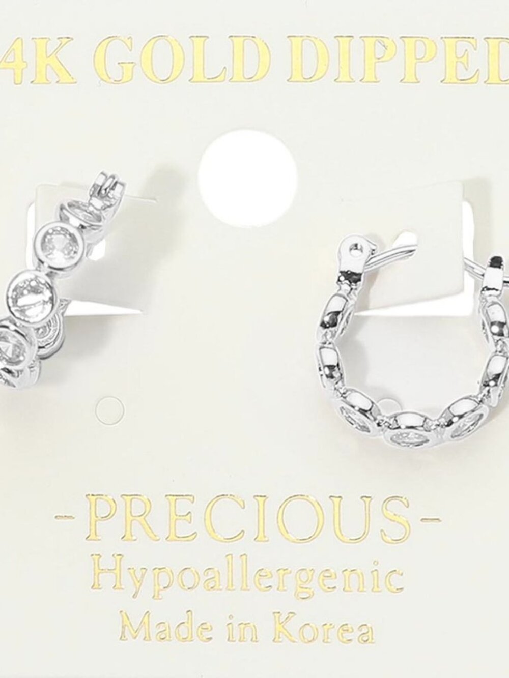 14K WHITE GOLD BUBBLE HOOP EARRINGS